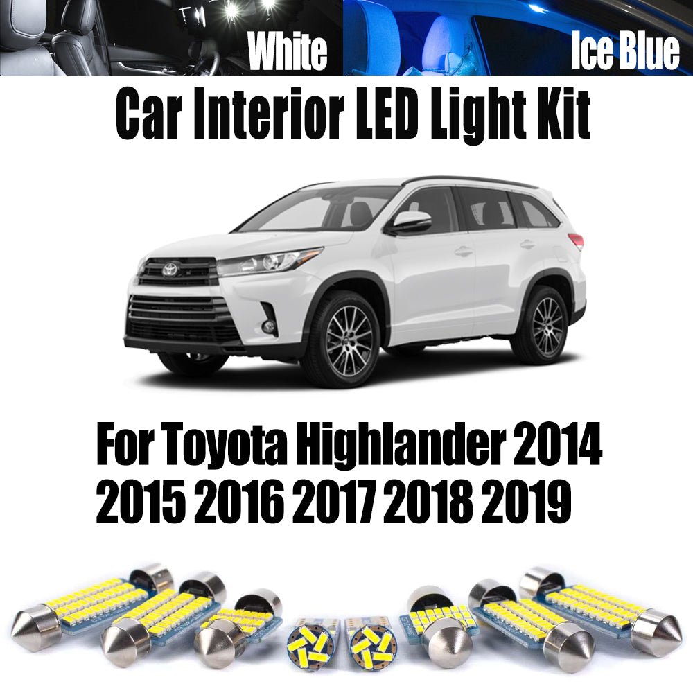 AutoGlowLED 12Pcs LED Interior Light Kit for Toyota Highlander 2014-2019 Canbus