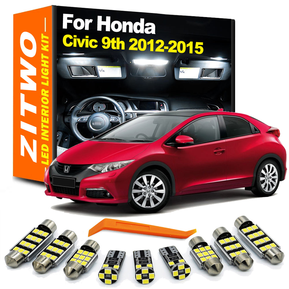 AutoGlowLED 11-Piece LED Interior Light Kit for Honda Civic 9th Gen 2012-2015