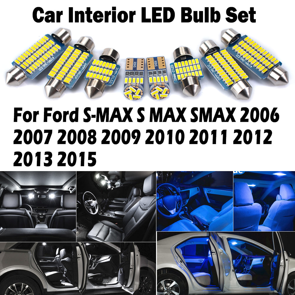 AutoGlowLED LED Interior Light Kit for Ford S-MAX 2006-2015 Dome Map Trunk