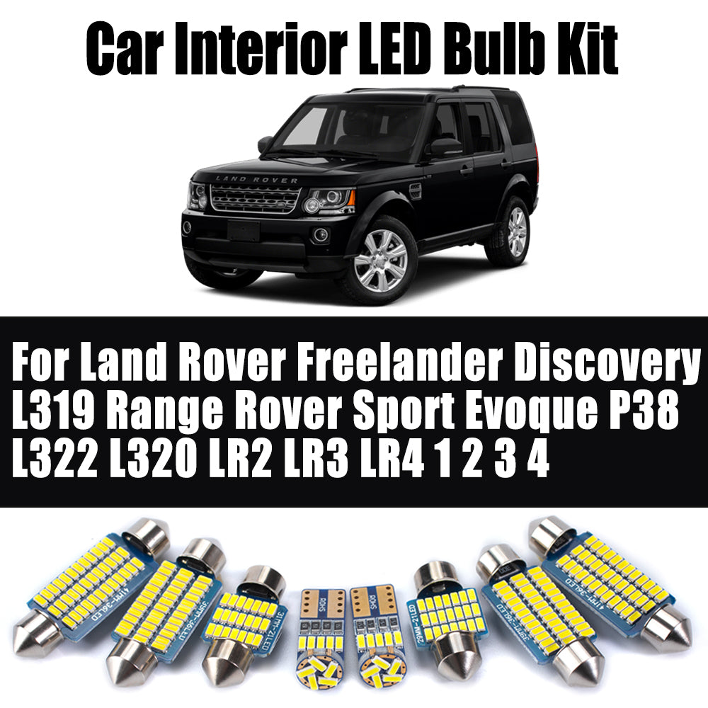 AutoGlowLED Interior Light LED Bulbs Kit for Land Rover Freelander Discovery Range Rover