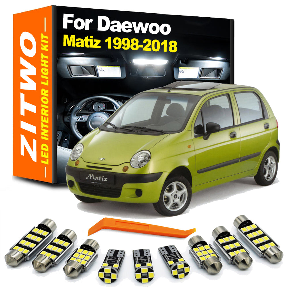 AutoGlowLED Canbus LED Interior Light Kit for Daewoo Matiz 1998-2018 Dome Map Trunk
