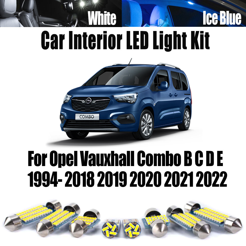 AutoGlowLED LED Interior Light Kit for Opel Vauxhall Combo B C D E 1994-2022