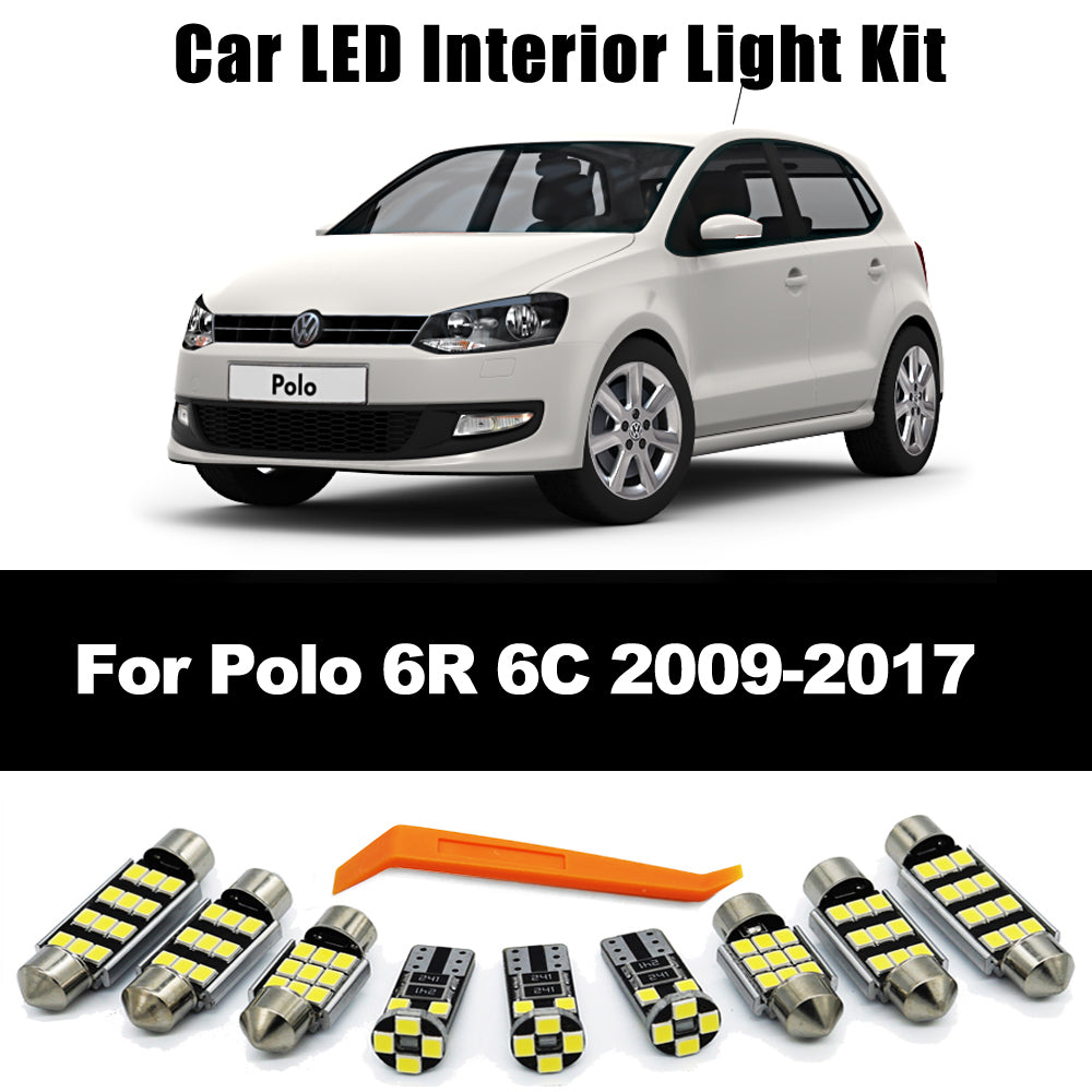 AutoGlowLED 13Pcs LED Interior Light Kit for VW Polo 6R/6C 2009-2017