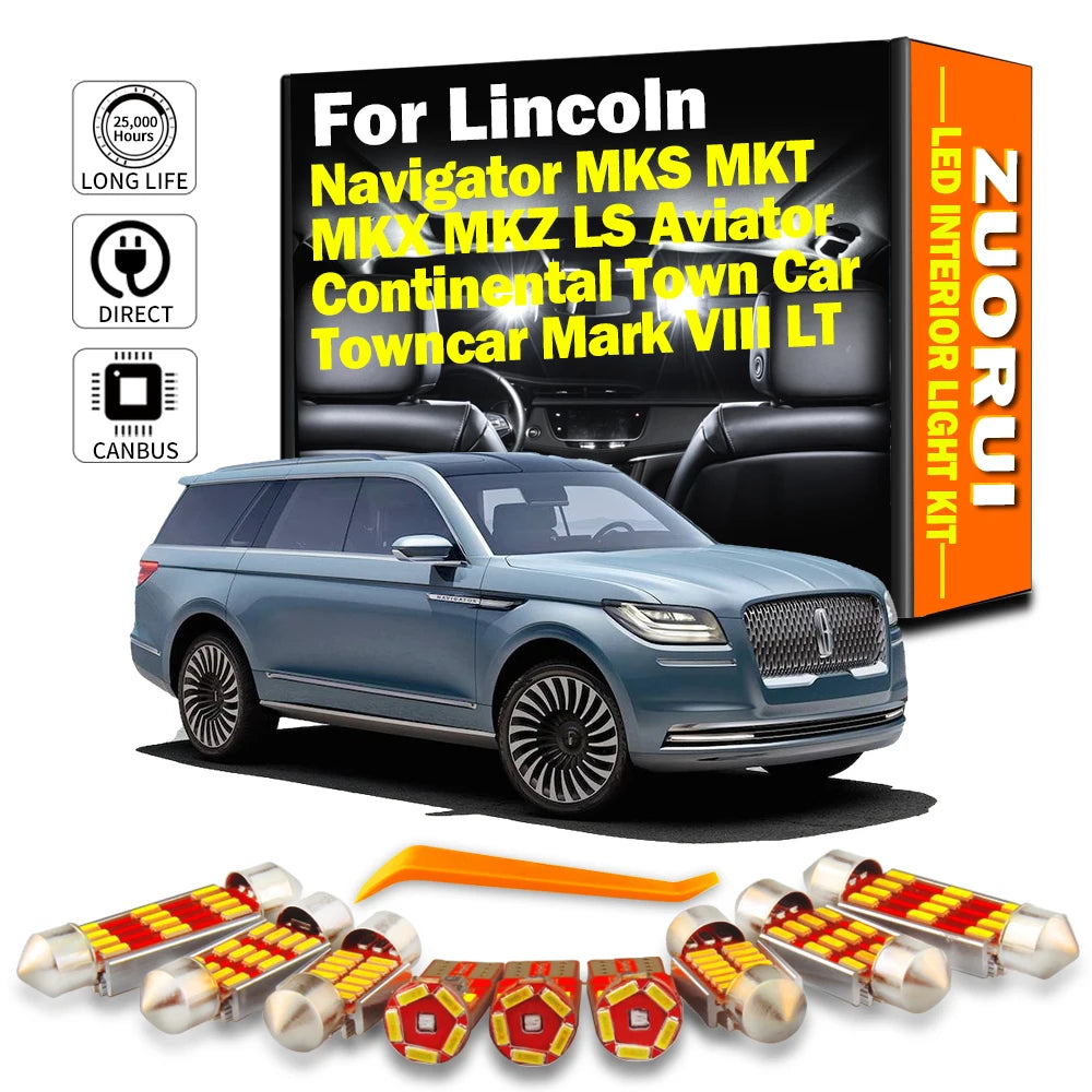 AutoGlowLED LED Interior Light Kit for Lincoln Navigator MKS MKX MKZ