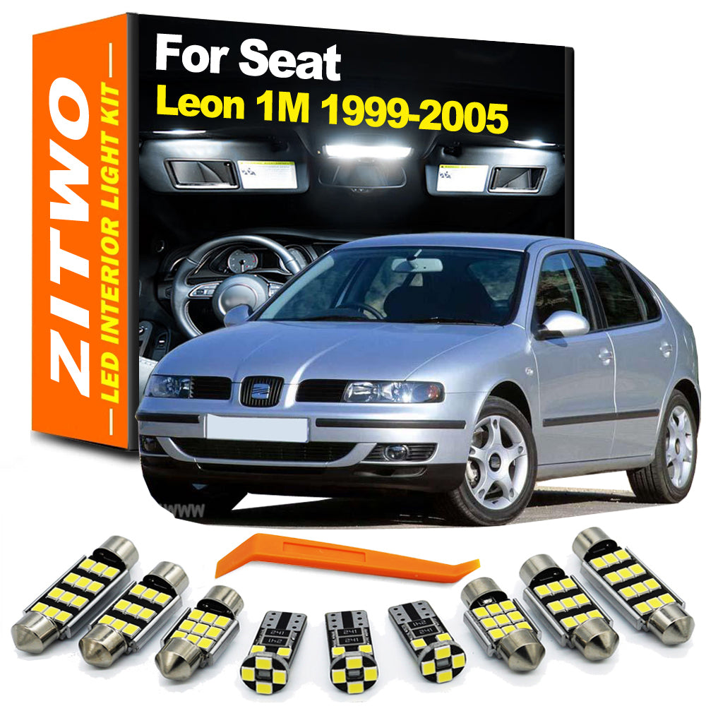 AutoGlowLED 14Pcs Canbus Error Free LED Interior Light Kit for Seat Leon MK1 1M 1999-2005
