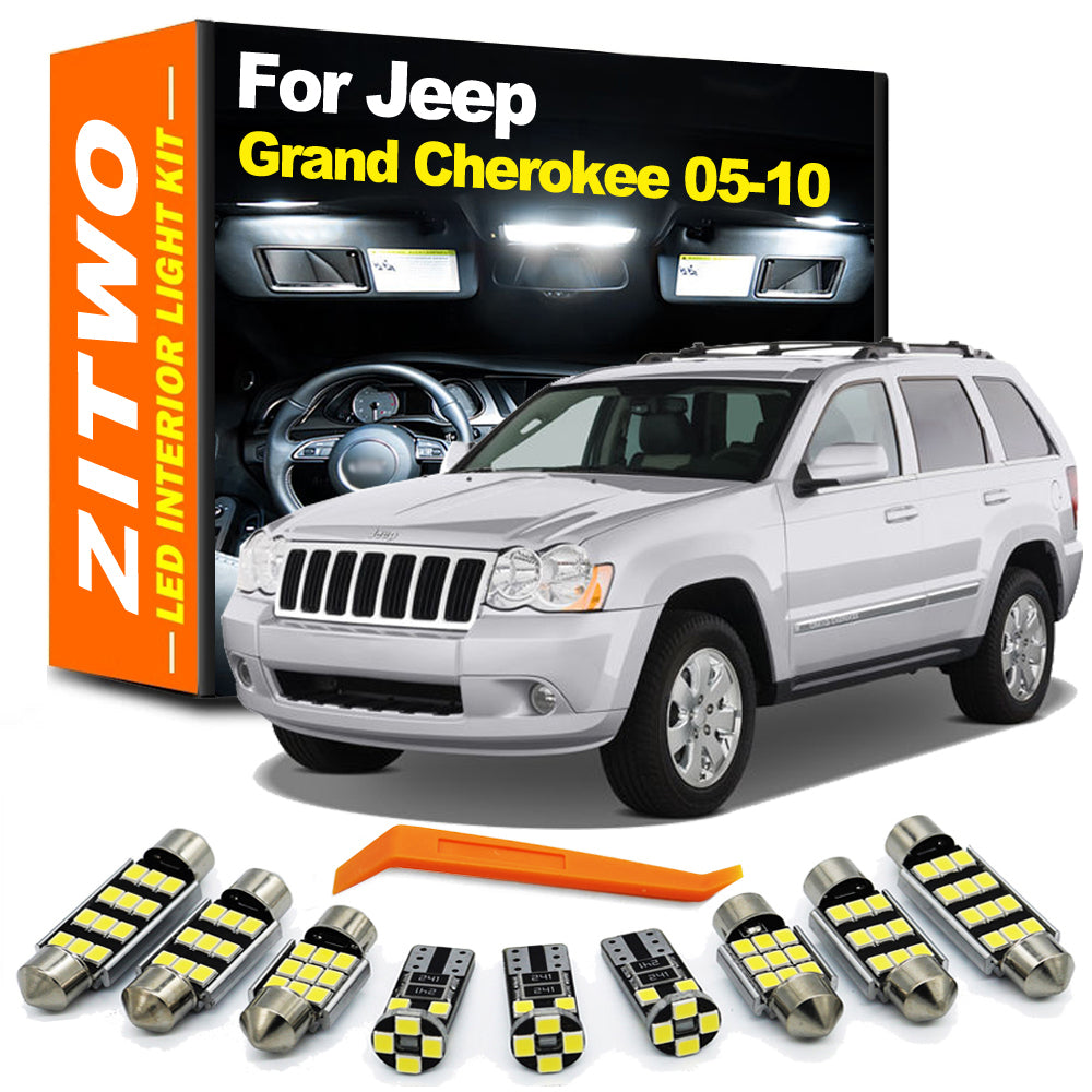 AutoGlowLED 13Pcs Canbus LED Interior Light Kit for Jeep Grand Cherokee WK 2005-2010