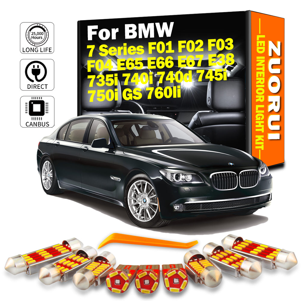 AutoGlowLED BMW 7 Series LED Interior Light Kit F01 F02 E65 E66 E38 Map Dome Bulb