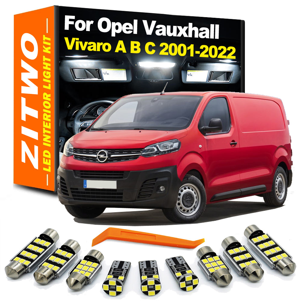 AutoGlowLED LED Interior Light Kit for Opel Vauxhall Vivaro A B C 2001-2022