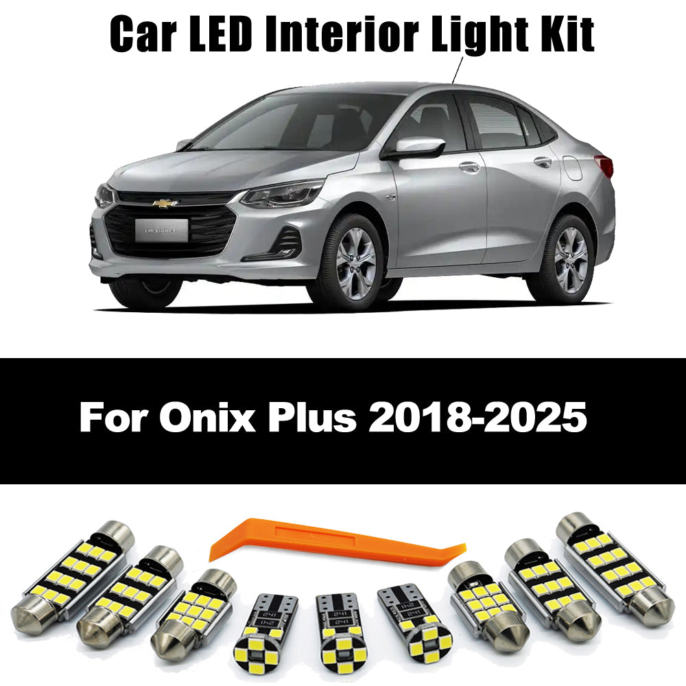 AutoGlowLED 9PC LED Interior Light Kit for Chevy Onix Plus 2018-2025