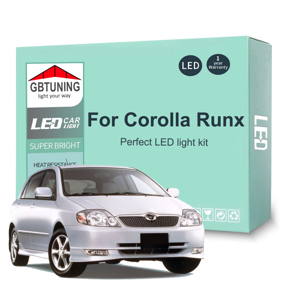 AutoGlowLED 8Pcs Canbus LED Interior Light Kit for Toyota Corolla Runx 2001-2006