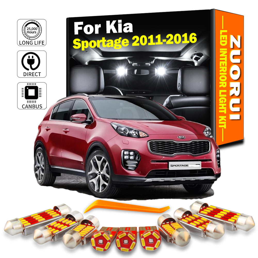 AutoGlowLED 11Pcs LED Interior Light Kit for Kia Sportage 3 MK3 2011-2016