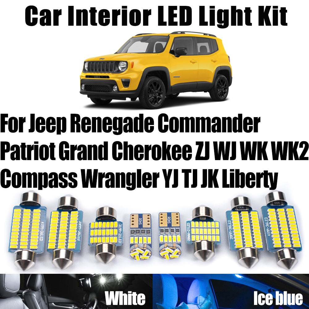 AutoGlowLED Car LED Interior Map Bulbs Kit for Jeep Grand Cherokee Wrangler Compass