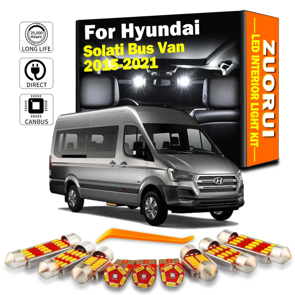 AutoGlowLED Canbus LED Interior Light Kit for Hyundai Solati Bus Van 2015-2021