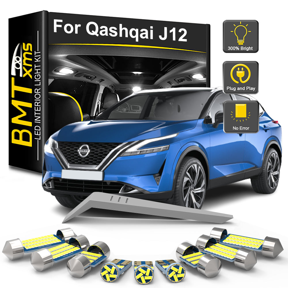 AutoGlowLED 12Pc Canbus LED Interior Light Kit for Nissan Qashqai J12 2021-2024