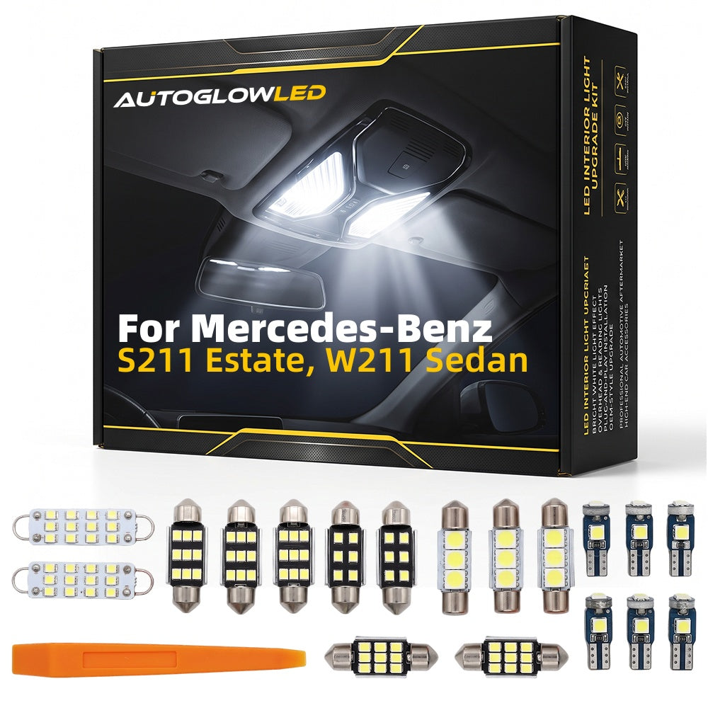 Mercedes-Benz W211 S211 LED Interior Light Kit Canbus Error Free Plug and Play 2002-2008 E270 E300 E320 E350 E500 | AutoGlowLED
