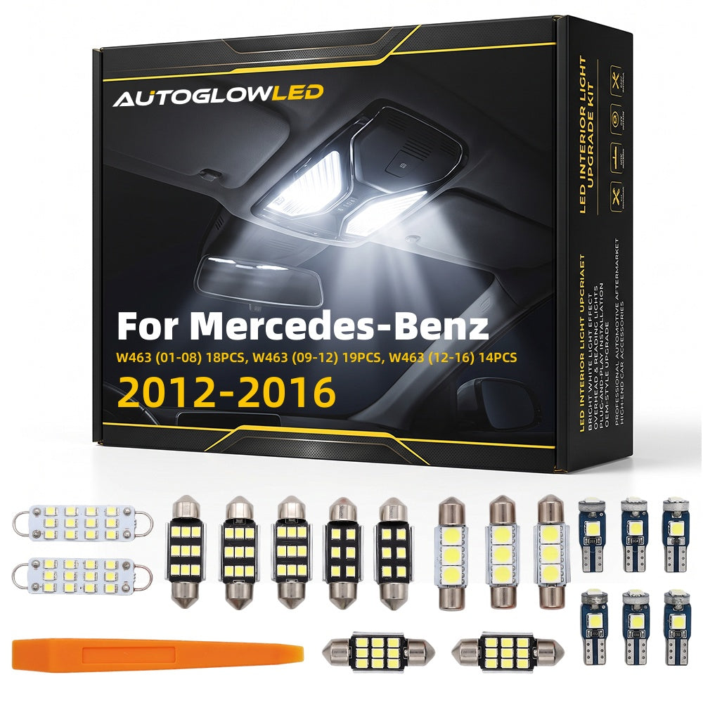 Mercedes-Benz G-Class W463 G350 G400 G500 G55 G63 G65 AMG 2001-2016 LED Interior Light Kit Canbus Error Free Plug and Play | AutoGlowLED