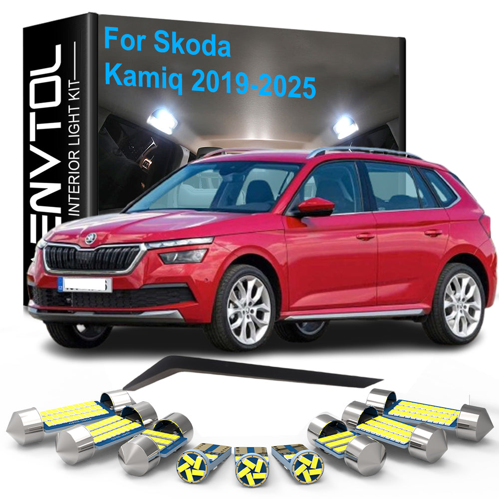 AutoGlowLED LED Interior Lights Kit for Skoda Kamiq 2019-2025 9pcs Canbus