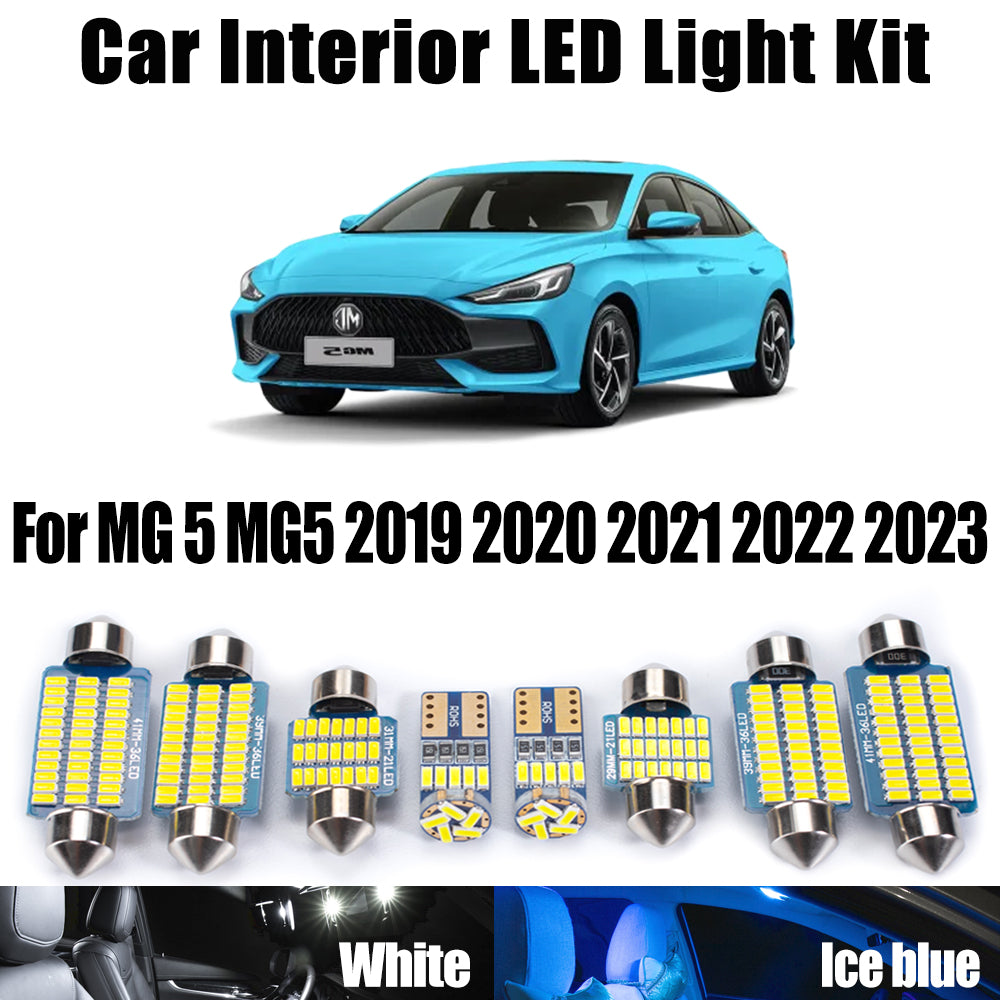 AutoGlowLED 9Pcs Canbus LED Interior Light Kit for MG 5 MG5 2019-2023