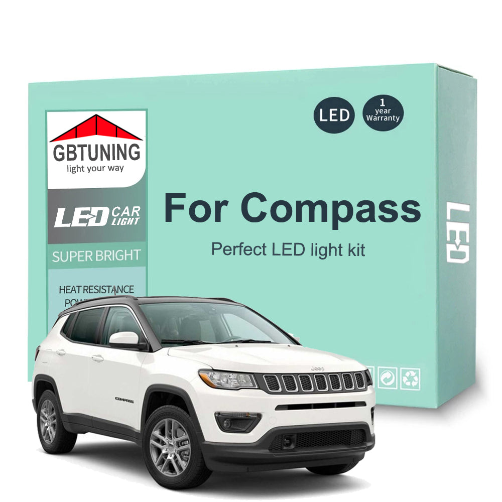 AutoGlowLED LED Interior Light Kit for Jeep Compass 2007-2022 Canbus
