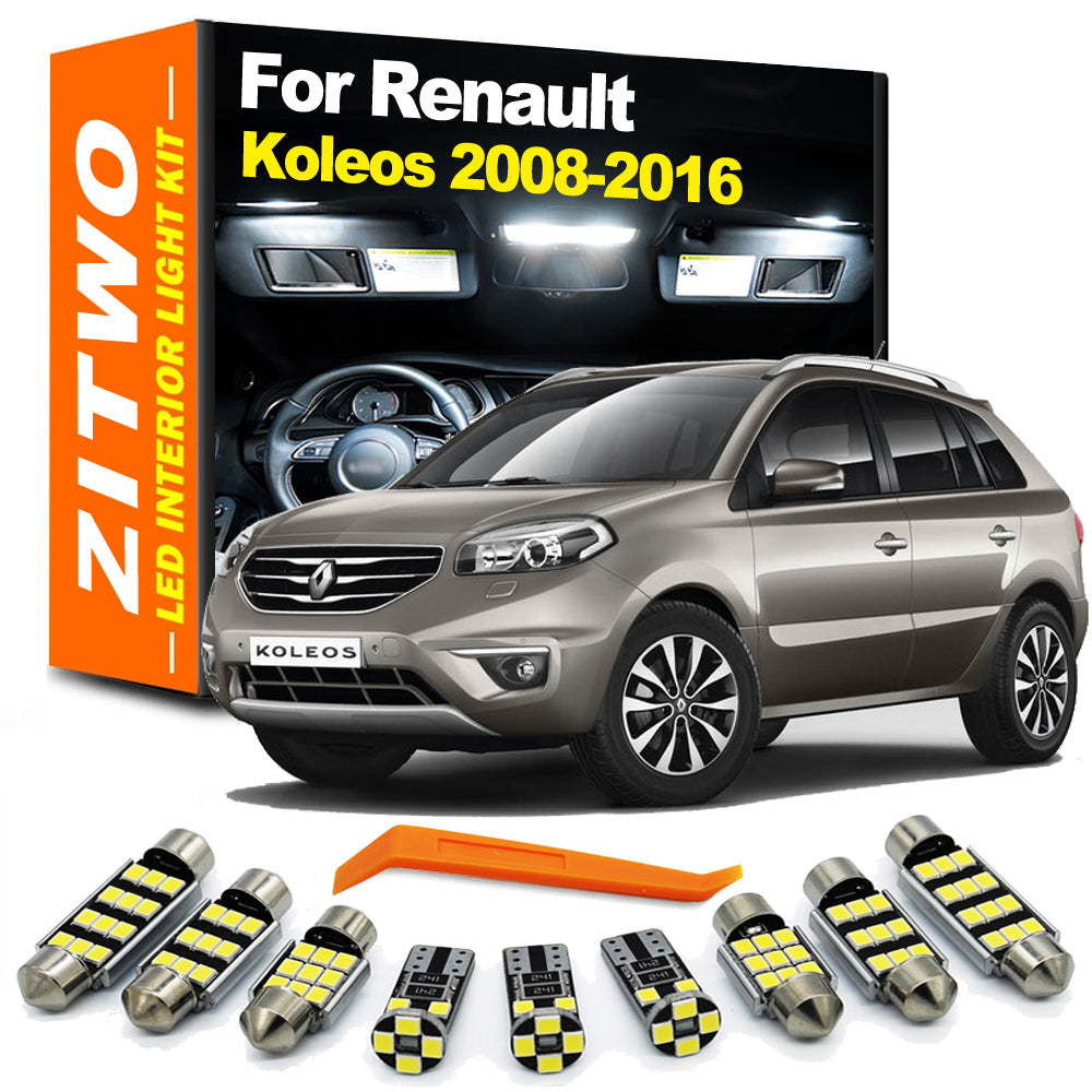 AutoGlowLED 13Pcs LED Interior Light Kit for Renault Koleos 2008-2016