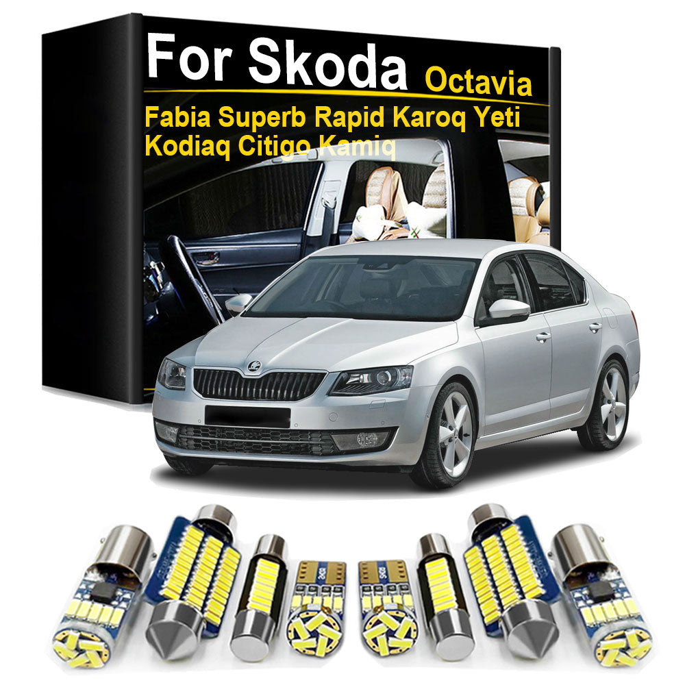 AutoGlowLED Canbus LED Interior Light Kit for Skoda Octavia Superb Fabia
