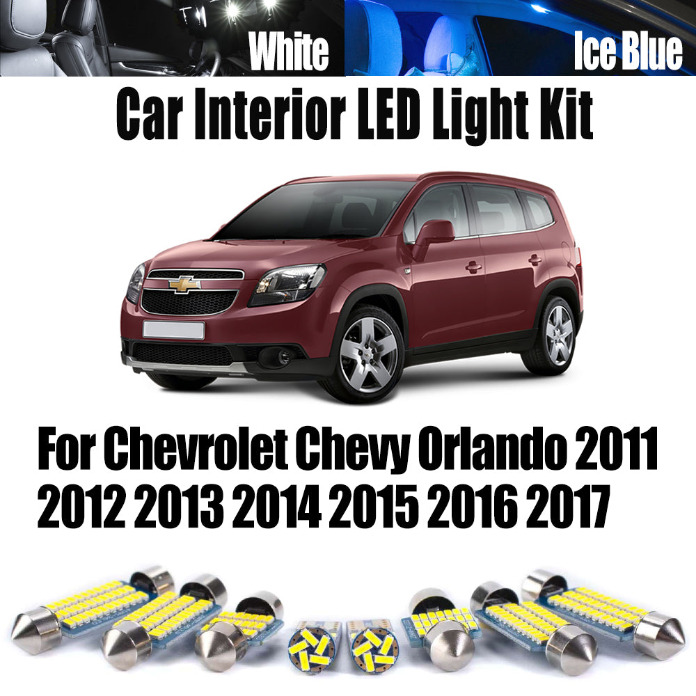 AutoGlowLED 13Pcs Canbus LED Interior Light Kit for Chevrolet Orlando 2011-2017