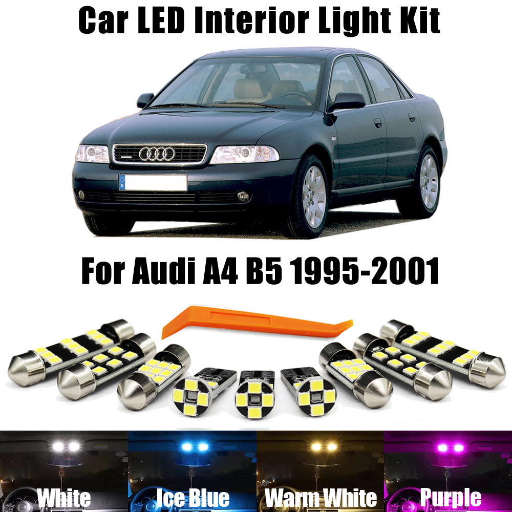 AutoGlowLED 12Pc Canbus Interior LED Light Kit for Audi A4 S4 RS4 B5 1995-2001