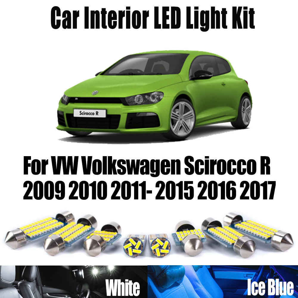 AutoGlowLED 11Pcs LED Interior Light Kit for VW Scirocco R 2009-2017 Canbus
