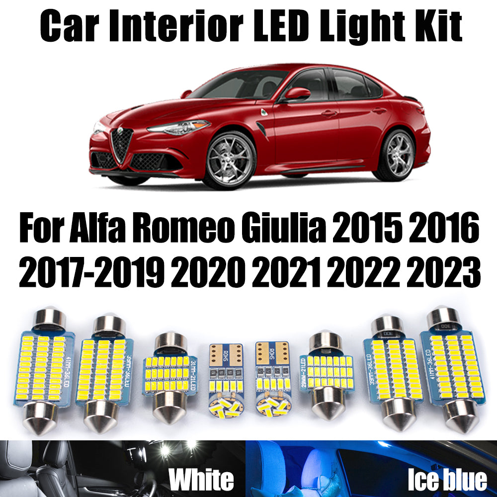 AutoGlowLED 11Pcs LED Interior Light Kit for Alfa Romeo Giulia 2015-2023