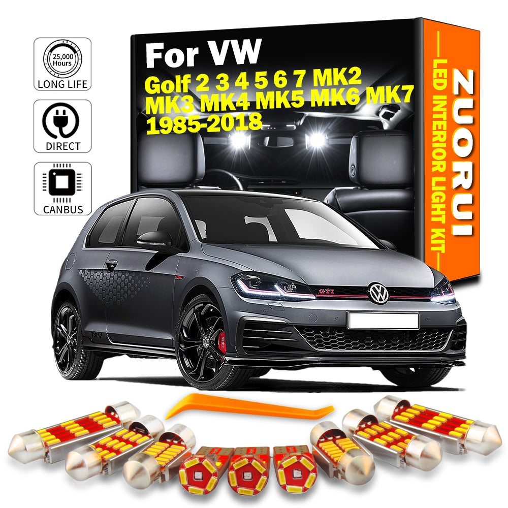 AutoGlowLED Canbus LED Interior Light Kit for VW Golf MK2-MK7