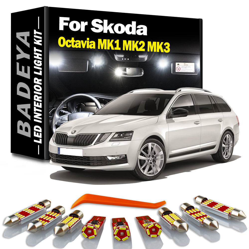 AutoGlowLED Canbus LED Interior Light Kit for Skoda Octavia MK1 MK2 MK3