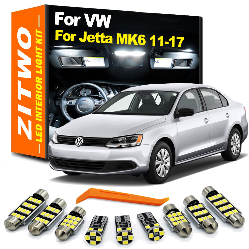 AutoGlowLED 13Pcs LED Interior Light Kit for VW Jetta MK6 2011-2017