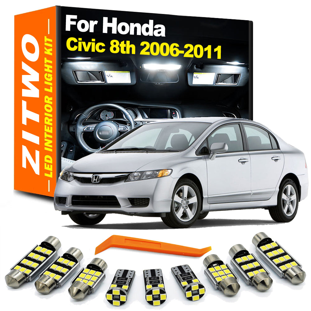 AutoGlowLED 11Pcs LED Interior Light Kit for Honda Civic 8th Gen 2006-2011