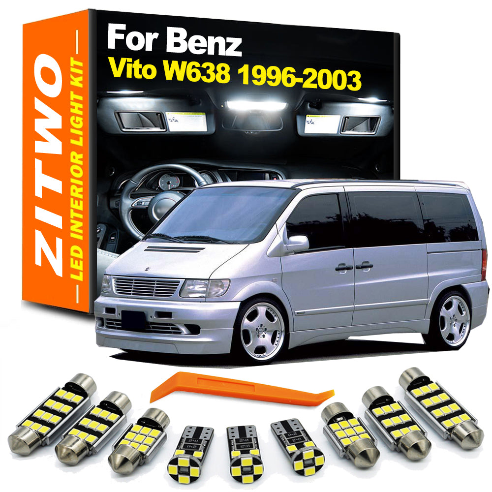 AutoGlowLED 10Pcs LED Interior Light Kit for Mercedes Vito W638 1996-2003