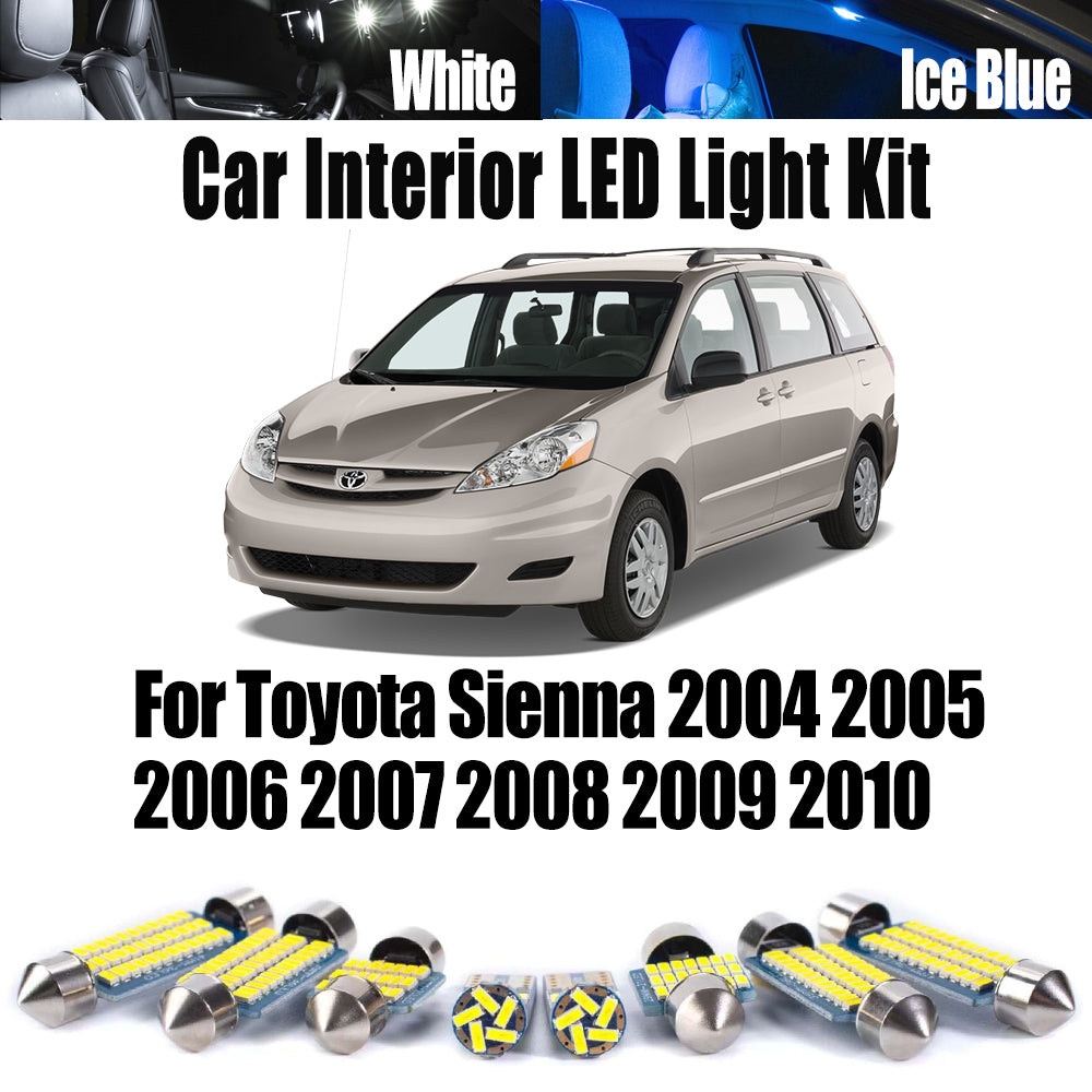AutoGlowLED 11Pcs LED Interior Light Kit for Toyota Sienna 2004-2010 Canbus Error Free