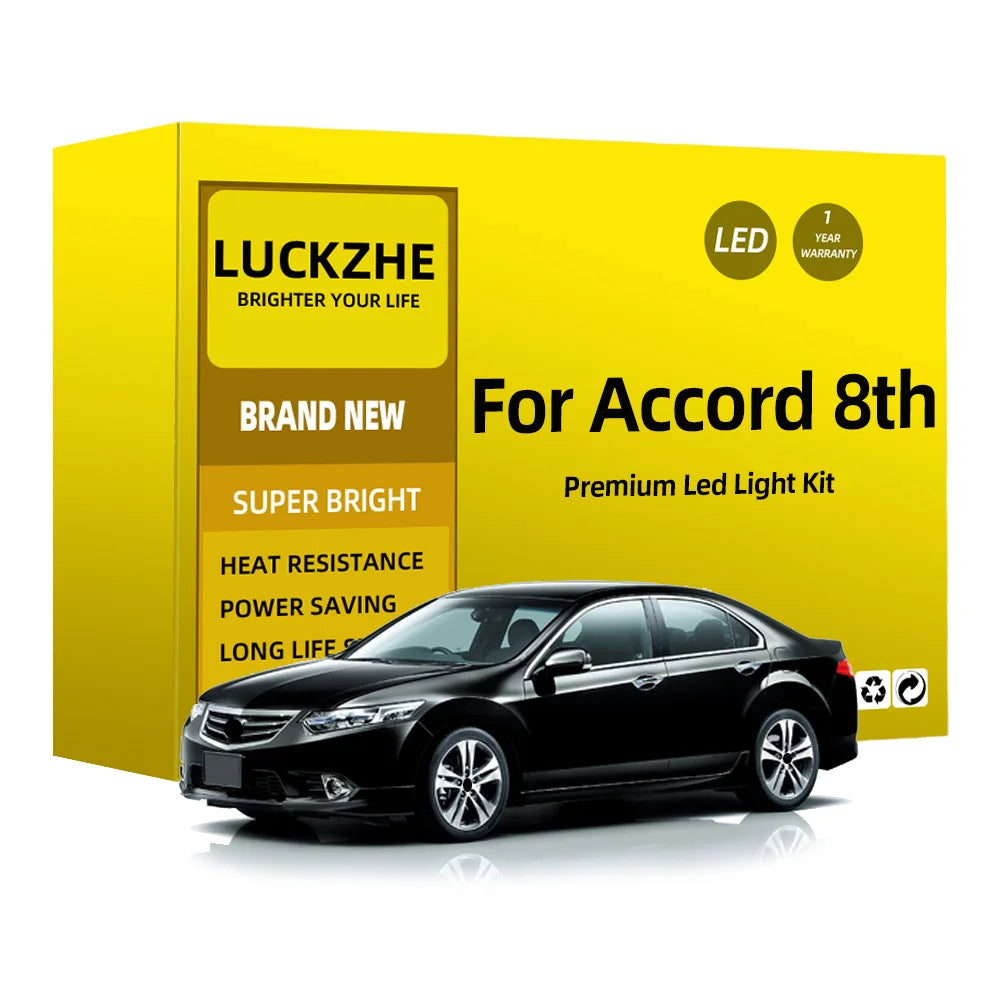 AutoGlowLED 15Pcs Canbus LED Interior Light Kit for Honda Accord 8th Gen 2008-2012