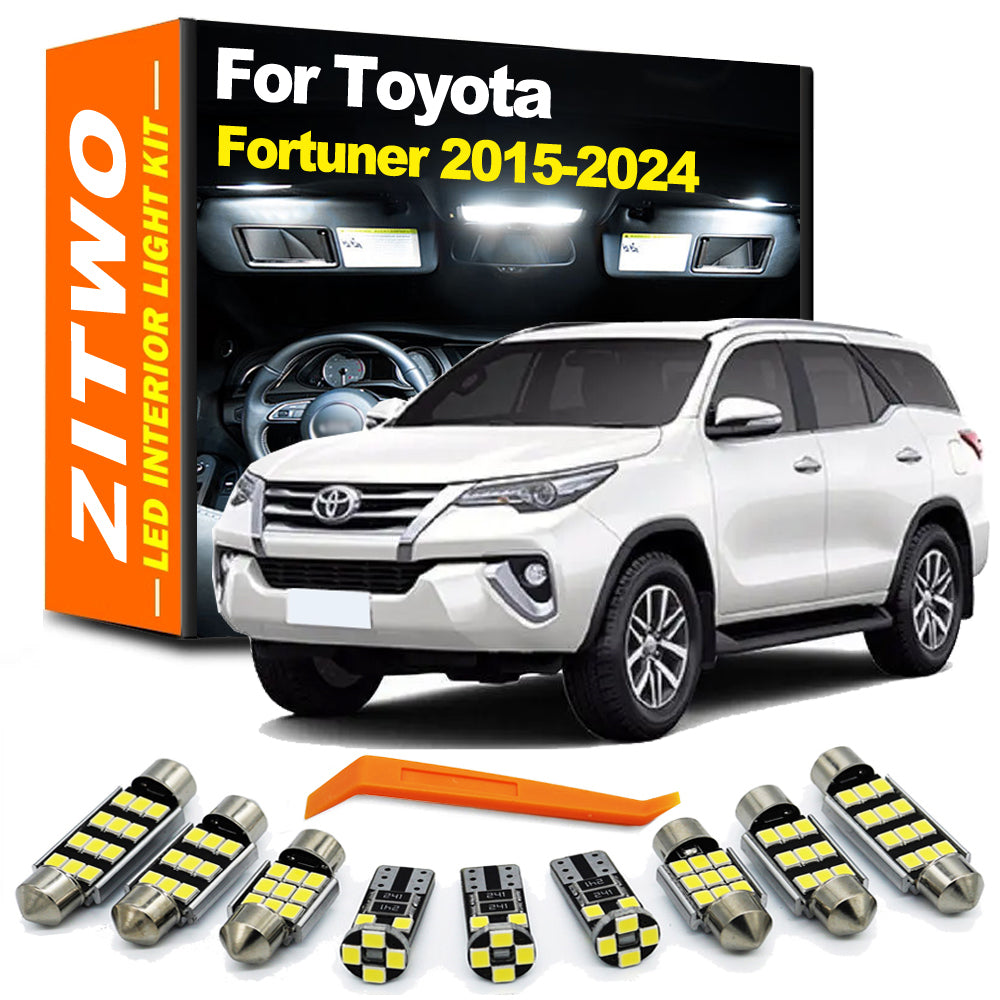 AutoGlowLED 8Pcs Canbus LED Interior Light Kit for Toyota Fortuner 2015-2024