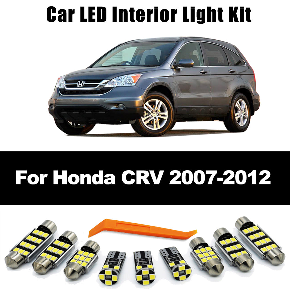 AutoGlowLED 12Pcs LED Interior Light Kit for Honda CR-V CRV 3 MK3 2007-2012 Dome Reading Trunk License Plate Bulbs