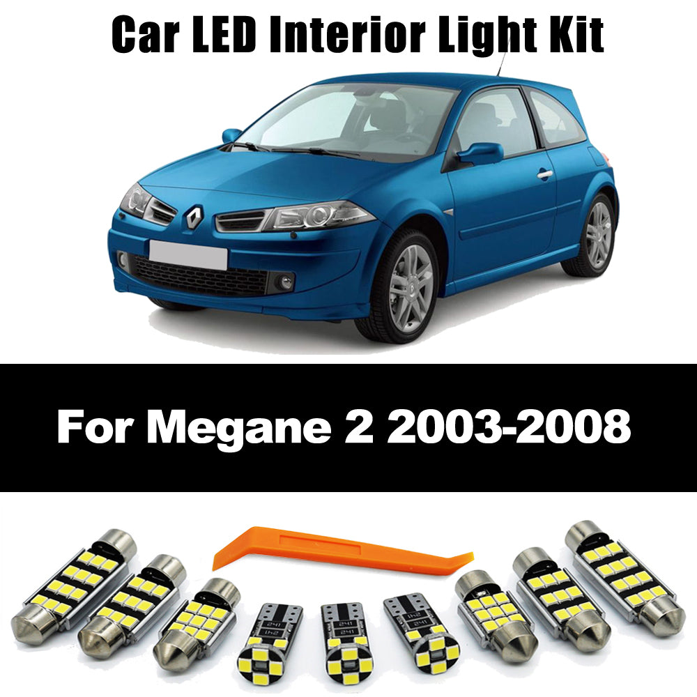 AutoGlowLED 16-Piece LED Interior Light Kit for Renault Megane 2 (2003-2008)