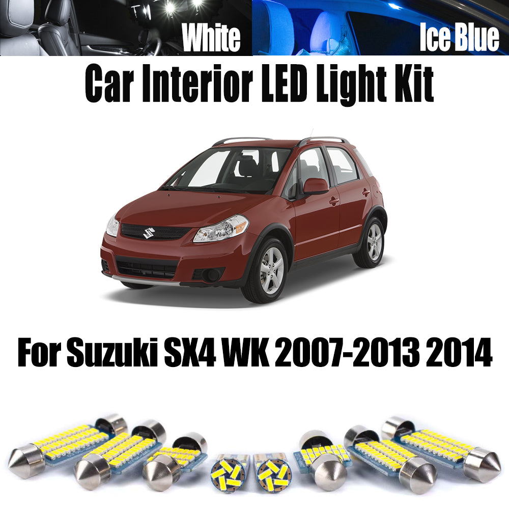 AutoGlowLED 9Pcs LED Interior Light Kit for Suzuki SX4 WK 2007-2014