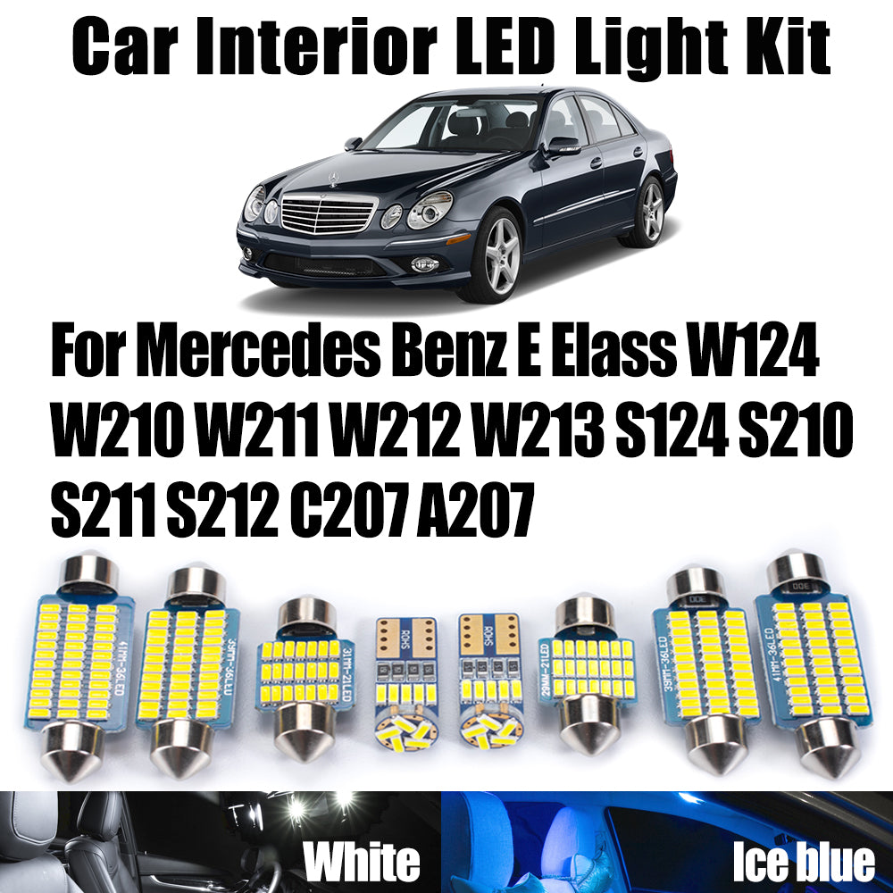 AutoGlowLED Canbus LED Interior Light Kit for Mercedes-Benz E-Class W124 W210 W211 W212 W213