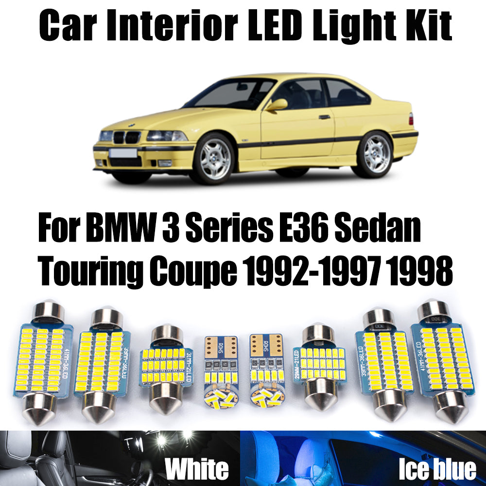AutoGlowLED 17Pcs Canbus LED Interior Light Kit for BMW 3 Series E36 1992-1998