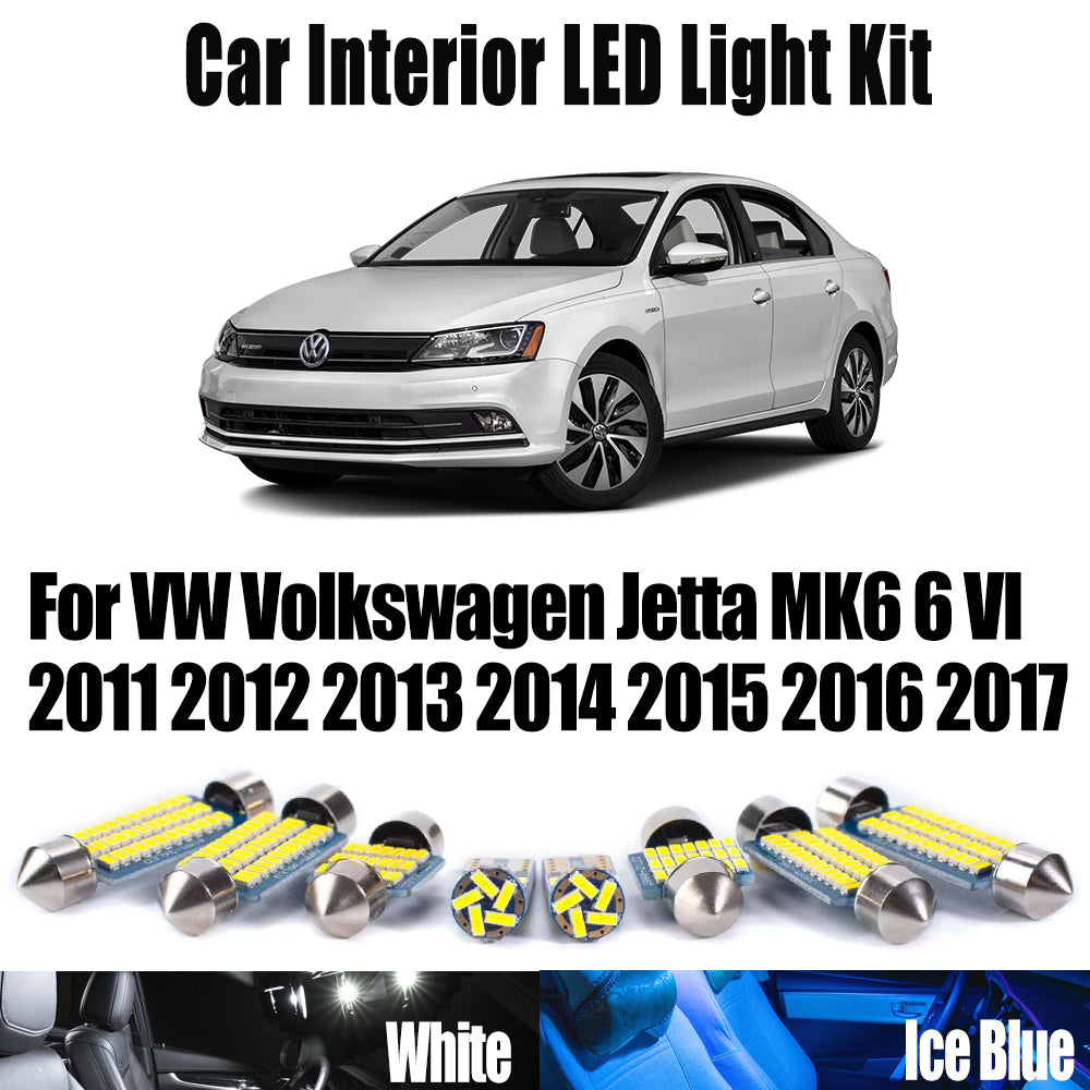 AutoGlowLED 13Pc LED Interior Light Kit for VW Jetta MK6 2011-2017