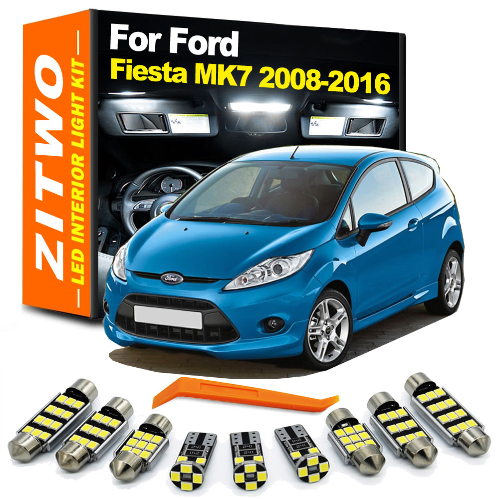 AutoGlowLED 11-Piece LED Interior Light Kit for Ford Fiesta MK7 2008-2016
