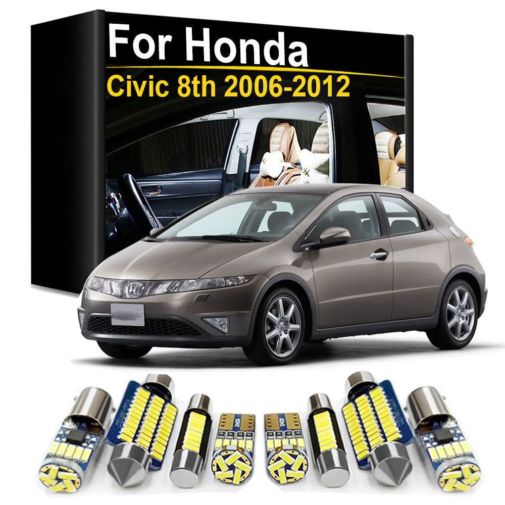 AutoGlowLED 8Pc Interior LED Light Kit for Honda Civic 8th Gen 2006-2011 Canbus
