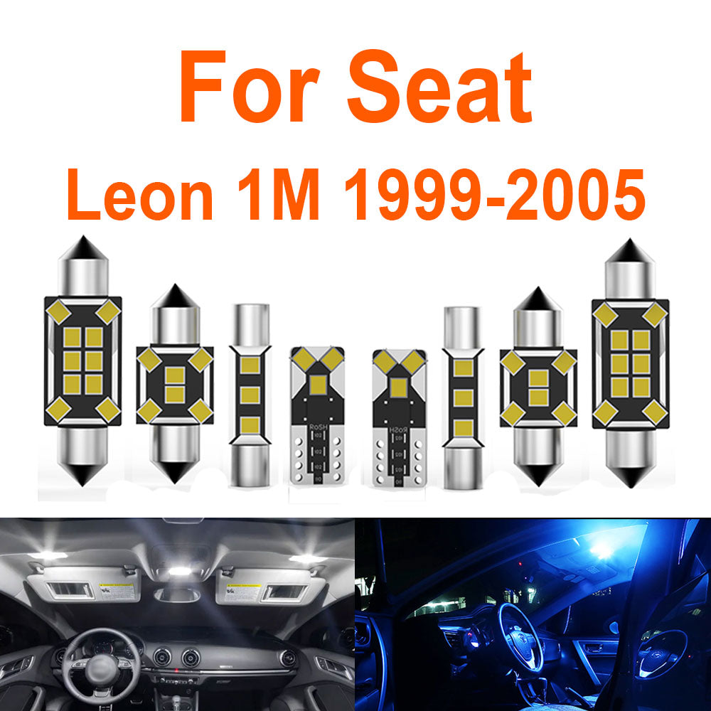AutoGlowLED 16Pc LED Interior Light Kit for Seat Leon MK1 1M 1999-2005 Canbus