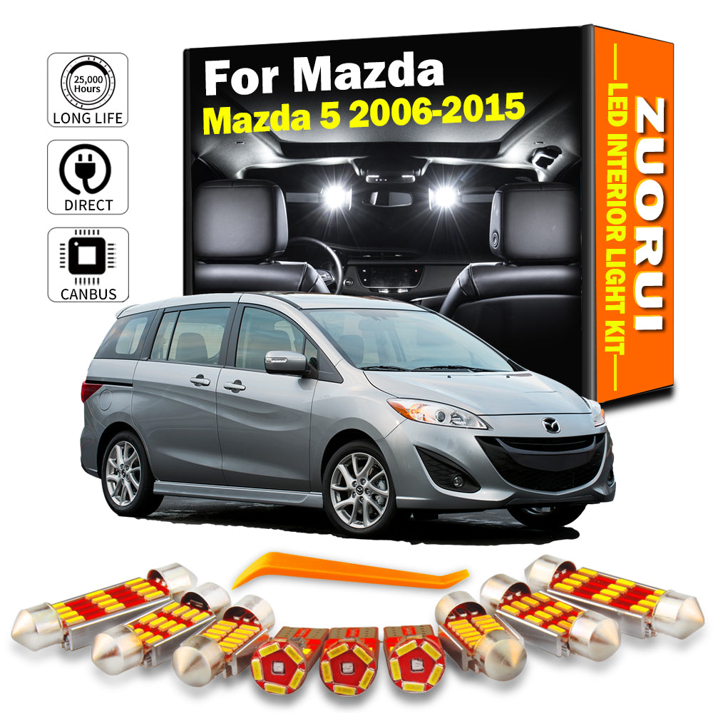 AutoGlowLED 10Pc Canbus LED Interior Light Kit for Mazda 5 2006-2015