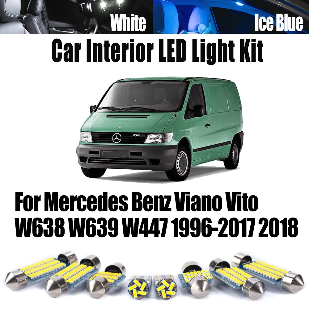 AutoGlowLED Canbus LED Interior Light Kit for Mercedes-Benz Vito Viano W638 W639 W447