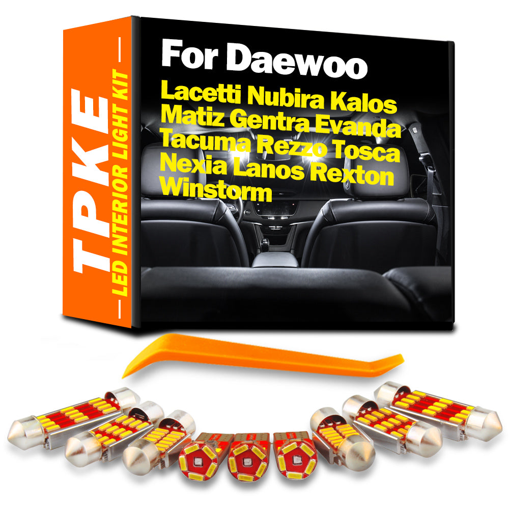 AutoGlowLED LED Interior Light Kit for Daewoo Lacetti Nubira Kalos Matiz Gentra Evanda Tacuma Rezzo Tosca Nexia Lanos Rexton Winstorm