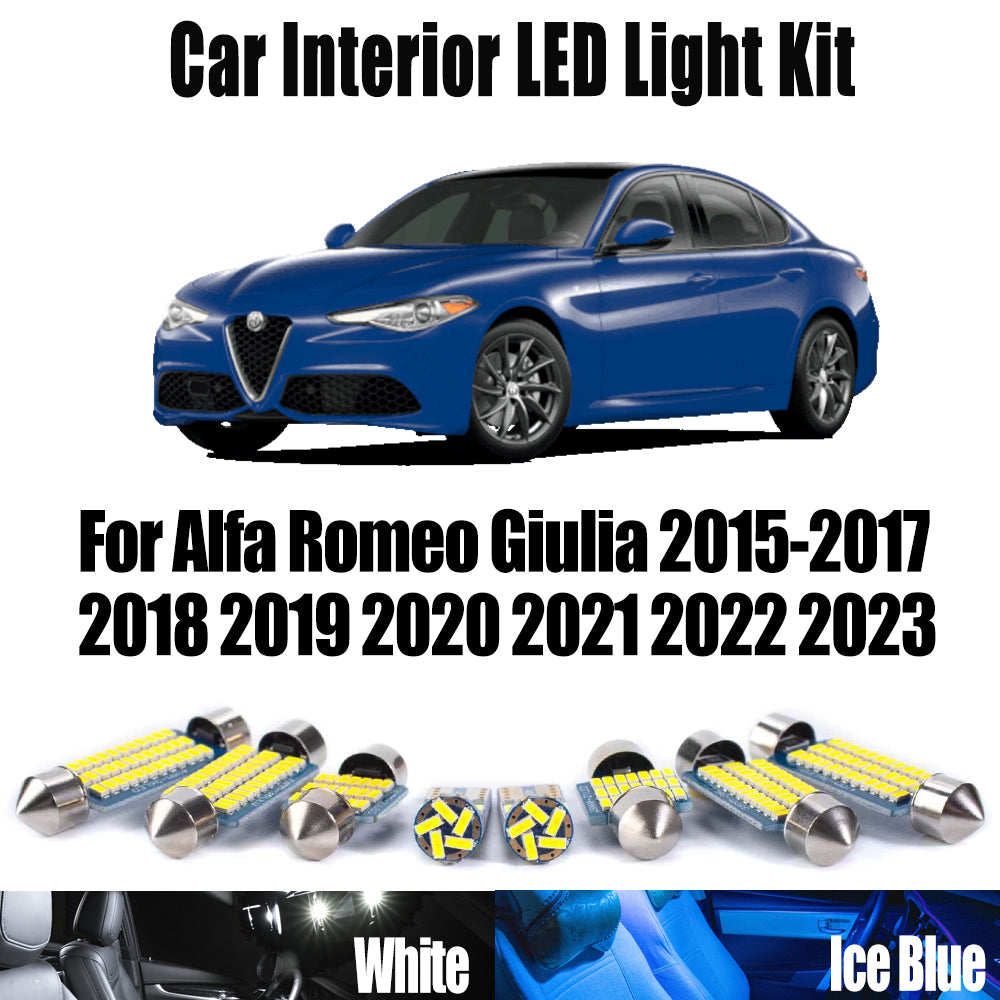 AutoGlowLED 11Pc Canbus LED Interior Light Kit for Alfa Romeo Giulia 2015-2023